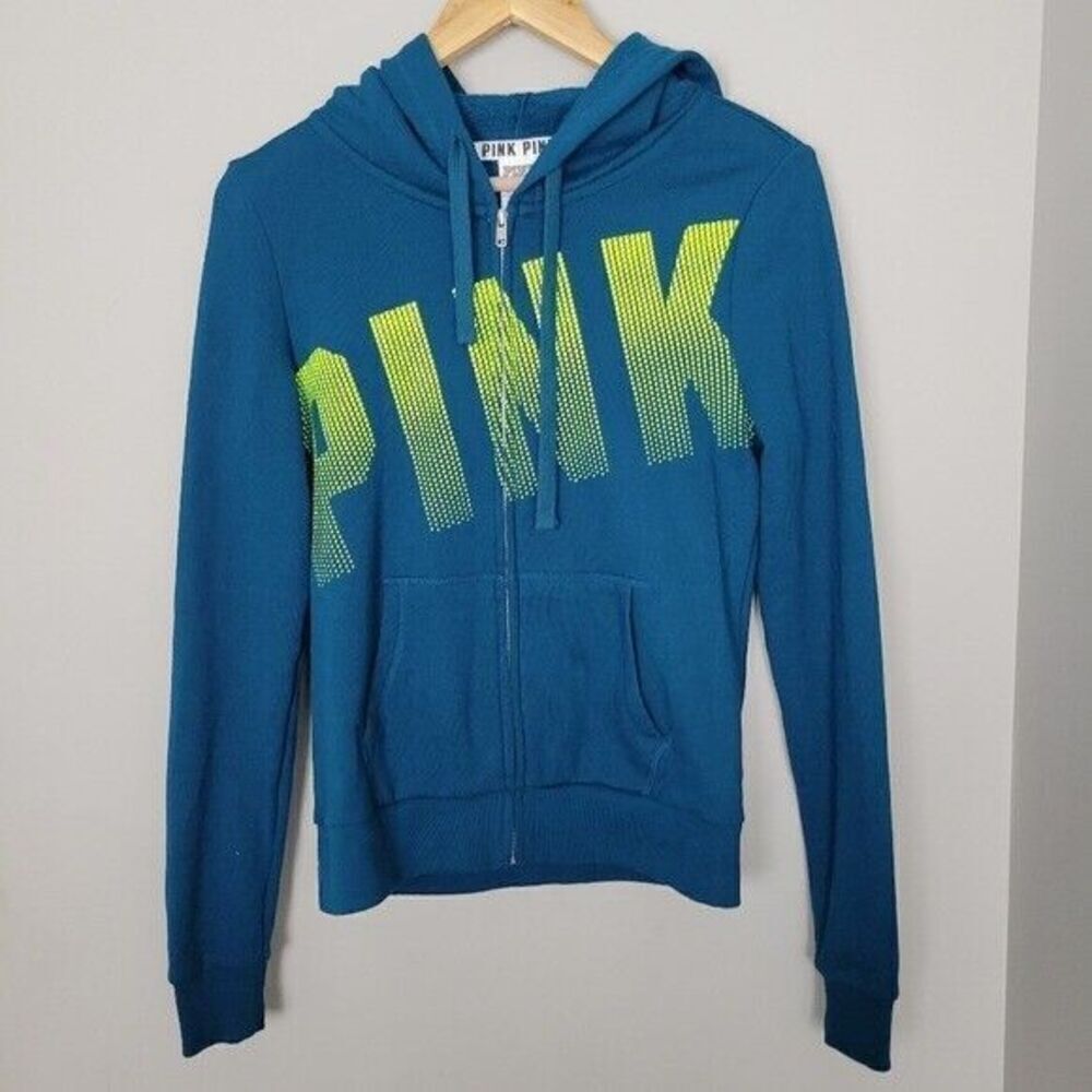 Victoria secret PINK Teal Blue Green Hoodie Small